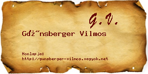 Günsberger Vilmos névjegykártya